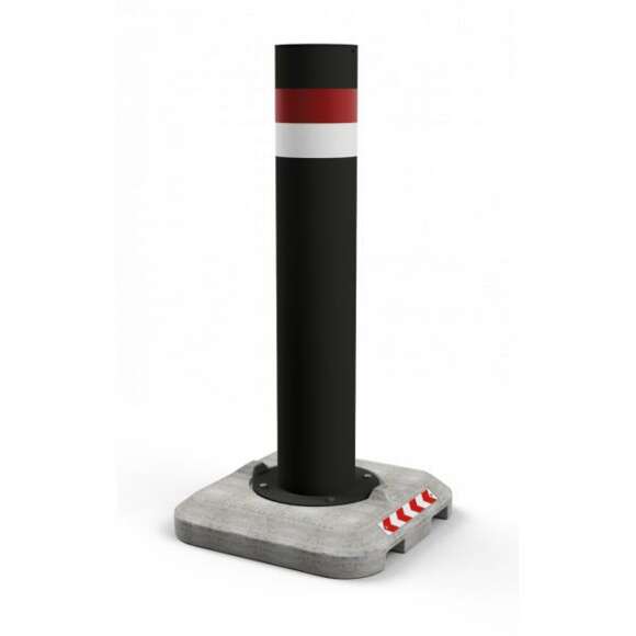 Mobile bollard with solid concrete base