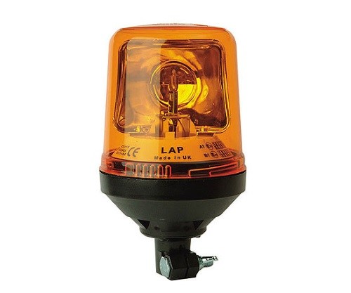 LAP Beacon, rotating, DIN, yellow, with 12V flashbulb