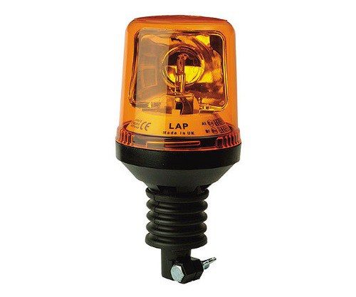 LAP Beacon, rotating, flexi DIN, yellow, with 12V flashbulb