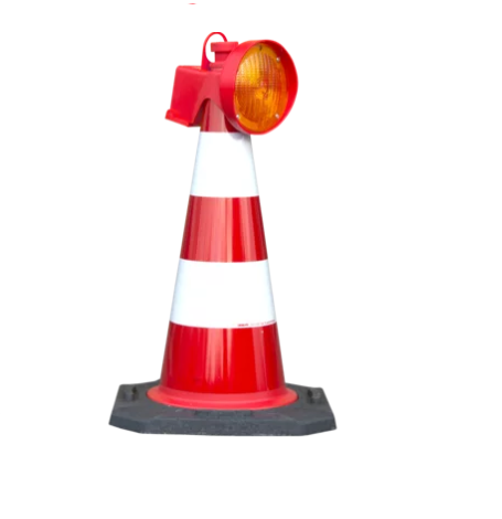 Traffic cone with LED light